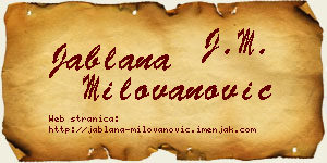 Jablana Milovanović vizit kartica